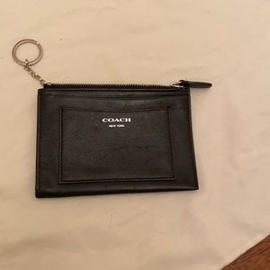 Coach black leather change purse